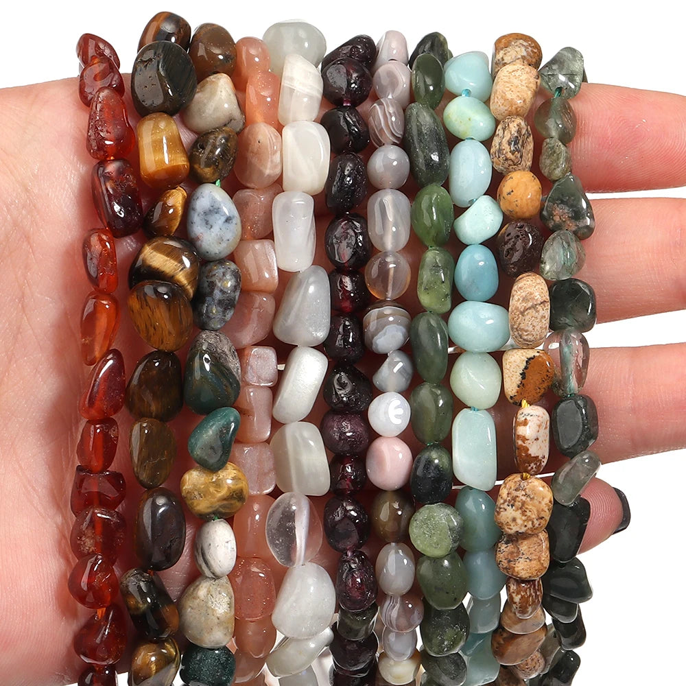 5-10mm Natural Irregular Stone Beads Agates Opal Jade Loose Spacer Beads For Making Jewelry DIY Bracelets Necklace Accessories